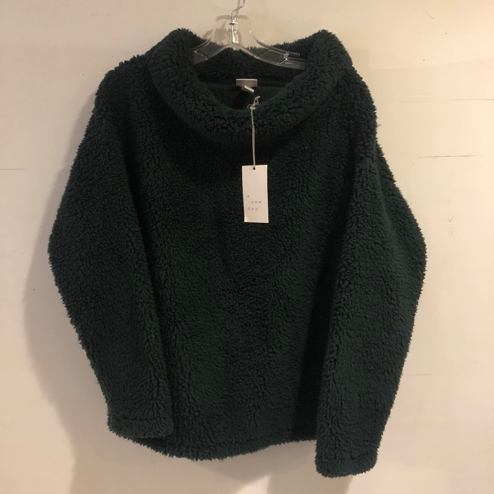 NWT A New Day Cozy teal fleece sweatshirt